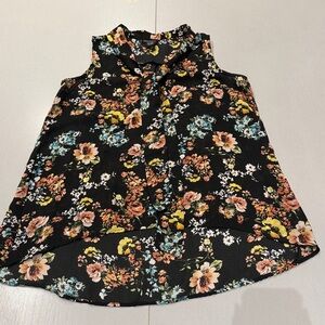 Cotton Express Floral Blouse - Black and Multicolor